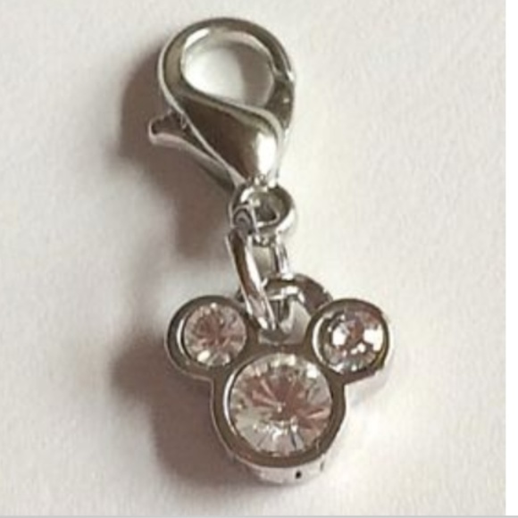 Disney Austrian Crystal Mickey Mouse Ears Charm Vintage Disneyana Signed Silver - Picture 3 of 9